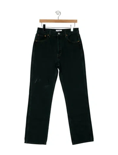 Pre-owned Re/done High-rise Wide Leg Jeans In Green