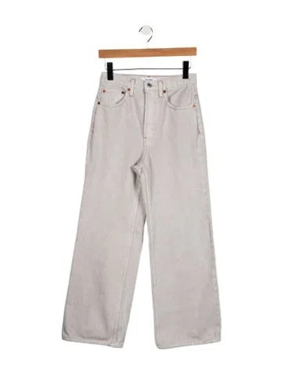 Pre-owned Re/done High-rise Wide Leg Jeans In Grey