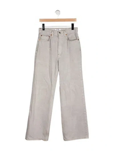 Pre-owned Re/done High-rise Wide Leg Jeans In Neutral