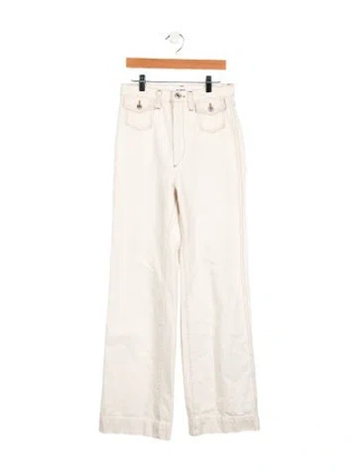 Pre-owned Re/done High-rise Wide Leg Jeans In Neutral