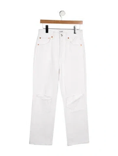 Pre-owned Re/done High-rise Wide Leg Jeans In Neutral