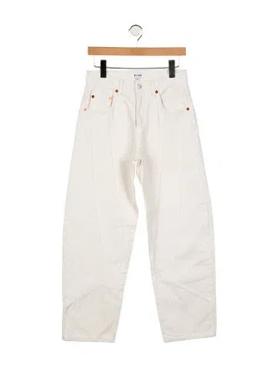 Pre-owned Re/done High-rise Wide Leg Jeans In Neutral
