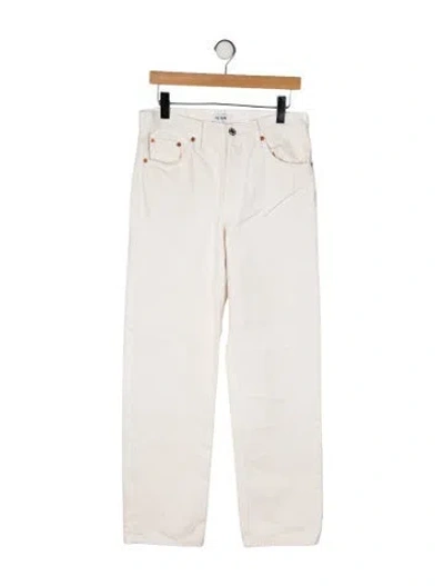 Pre-owned Re/done High-rise Wide Leg Jeans In Neutral