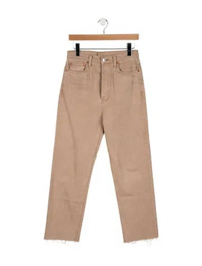 Pre-owned Re/done High-rise Wide Leg Jeans In Neutral
