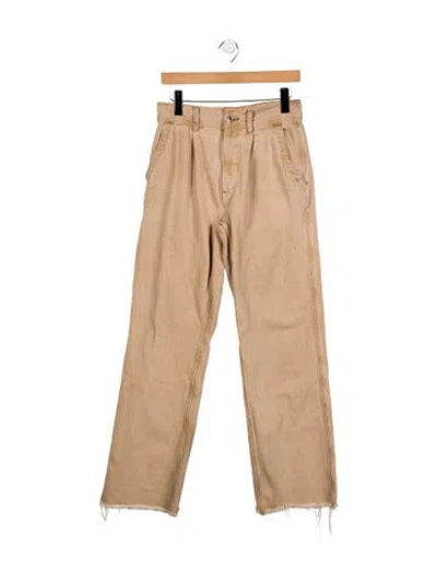 Pre-owned Re/done High-rise Wide Leg Jeans In Neutral
