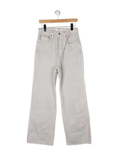 Pre-owned Re/done High-rise Wide Leg Jeans In Neutral