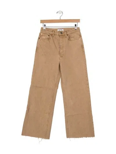 Pre-owned Re/done High-rise Wide Leg Jeans In Neutrals