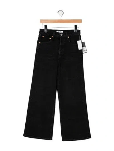 Pre-owned Re/done High-rise Wide Leg Jeans W/ Tags In Black