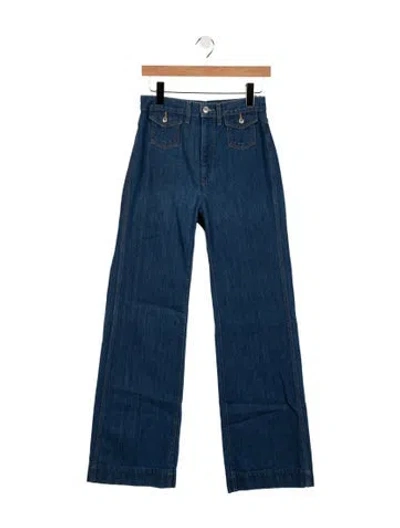 Pre-owned Re/done High-rise Wide Leg Jeans W/ Tags In Blue