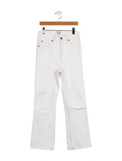 Pre-owned Re/done High-rise Wide Leg Jeans In White
