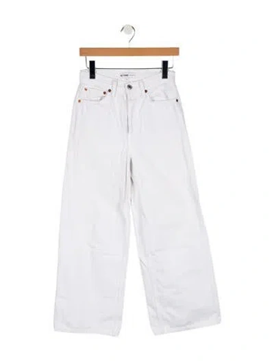 Pre-owned Re/done High-rise Wide Leg Jeans In White