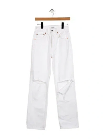 Pre-owned Re/done High-rise Wide Leg Jeans In White