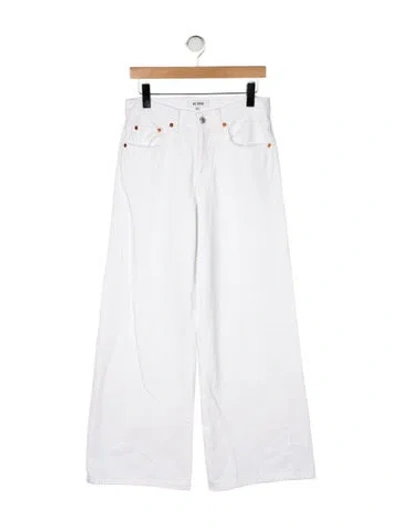 Pre-owned Re/done High-rise Wide Leg Jeans In White