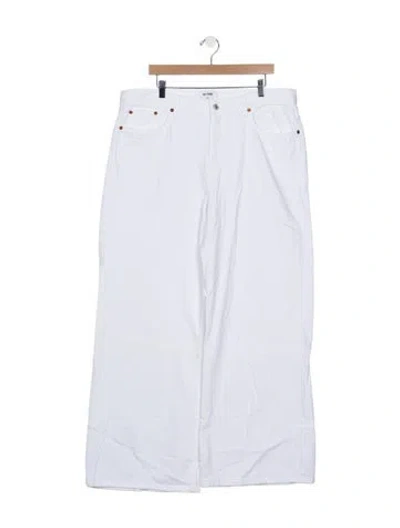 Pre-owned Re/done High-rise Wide Leg Jeans In White