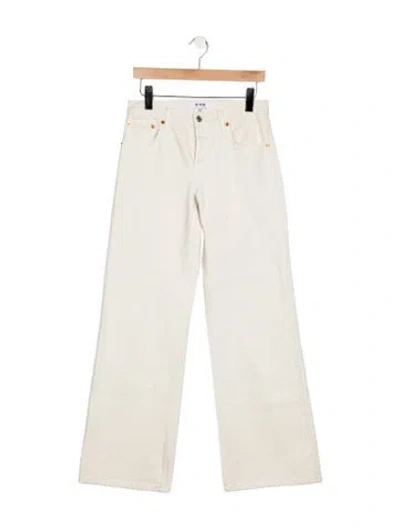 Pre-owned Re/done High-rise Wide Leg Jeans In White