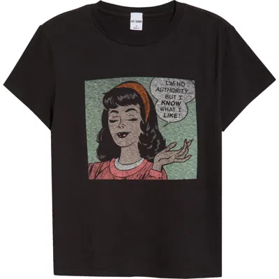 Re/done I Know What I Like Graphic Cotton T-shirt In Black