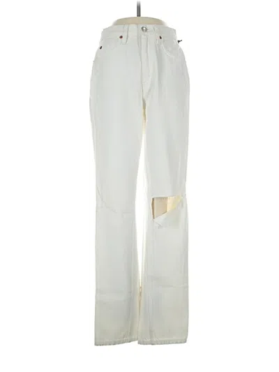 Pre-owned Re/done Jeans In Ivory