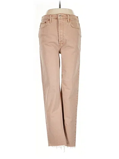 Pre-owned Re/done Jeans In Tan