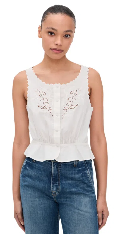 Re/done Jerry Tank Blouse Vintage White