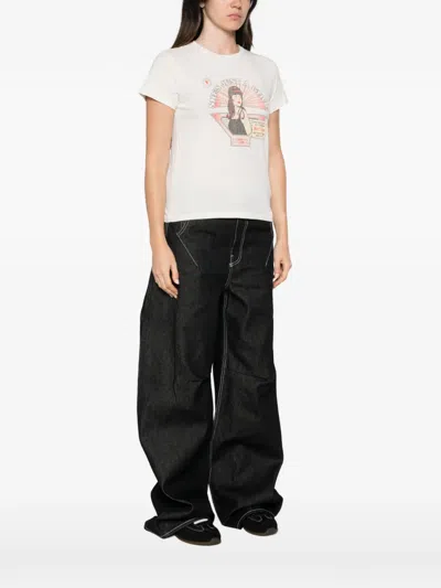 Re/done Just A Girl Graphic-print T-shirt In Neutral