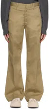 Re/done Wide-leg Cut Trousers In Khaki