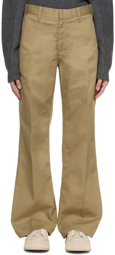 Re/done Khaki Super Wide-leg Trousers