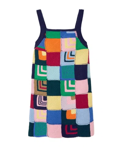Re/done Knitted Patchwork Dress In Multi