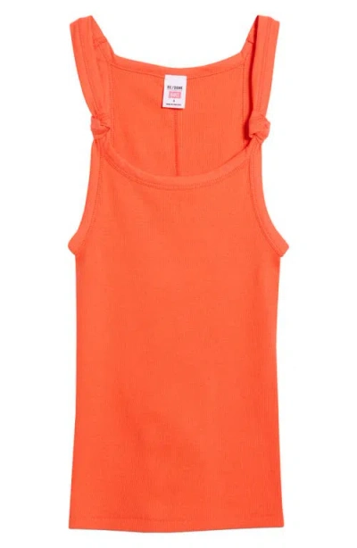 Re/done Knotted Rib Tank In Red