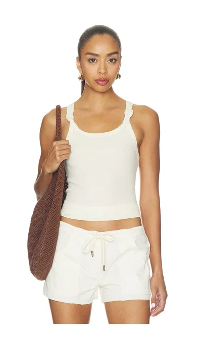 Re/done Knotted Ribbed Tank In White