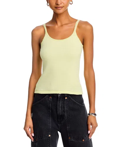 Re/done Lace Strap Tank Top In Yellow