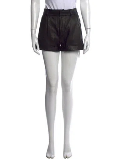 Pre-owned Re/done Lamb Leather Mini Shorts In Black