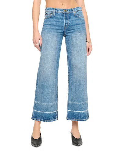 Re/done Laurel Cropped Mid Rise Wide Leg Jeans In Vinyl Fade