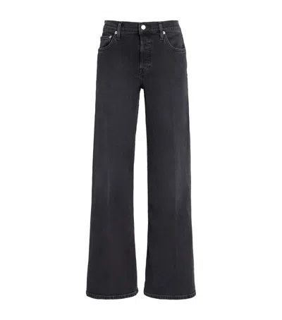 Re/done Re-done Laurel Mid-rise Wide-leg Jeans In Black