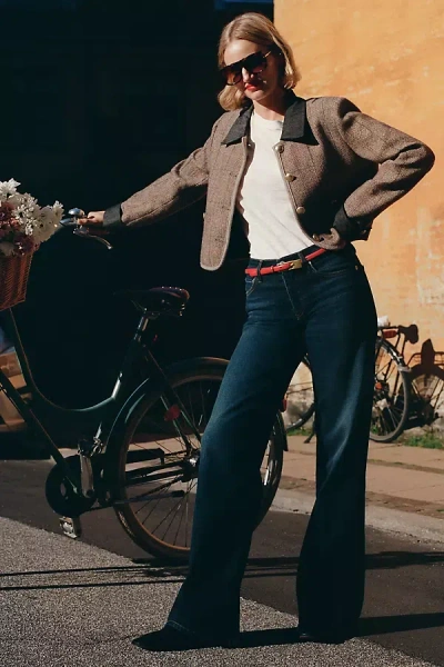 Re/done Laurel Mid-rise Wide-leg Jeans In Brown