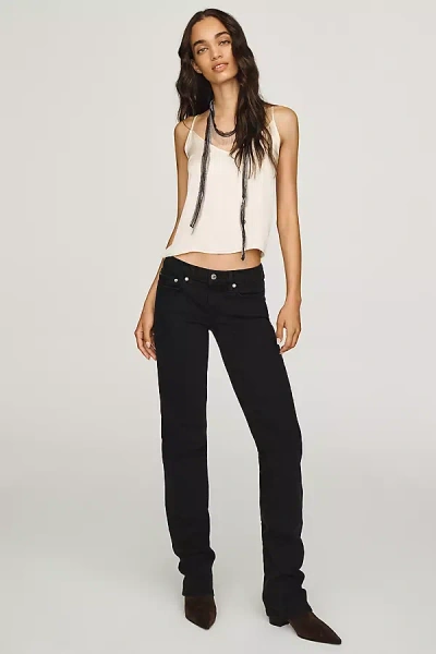Re/done Lean Low-rise Straight-leg Jeans In Black