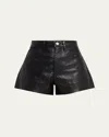 Re/done Leather A Frame Short In Black
