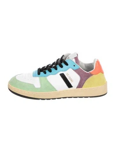 Pre-owned Re/done Leather Colorblock Pattern Sneakers In Multi