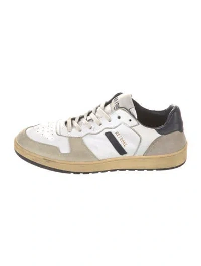 Pre-owned Re/done Leather Colorblock Pattern Sneakers In White