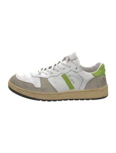 Pre-owned Re/done Leather Colorblock Pattern Sneakers In White