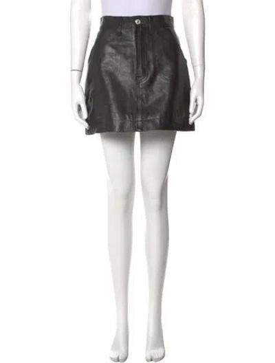 Pre-owned Re/done Leather Mini Skirt In Black