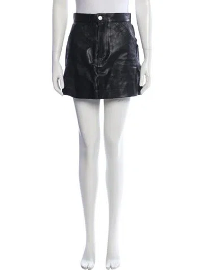 Pre-owned Re/done Leather Mini Skirt In Black