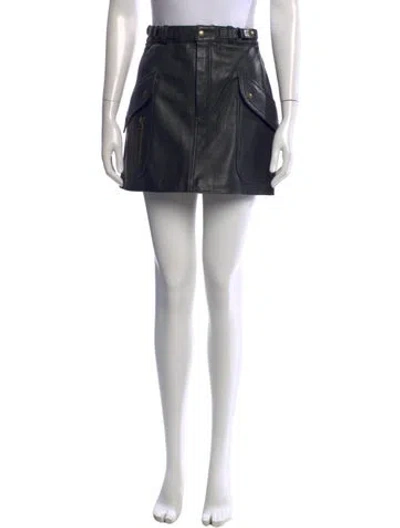 Pre-owned Re/done Leather Mini Skirt In Black