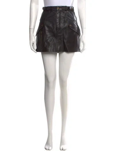 Pre-owned Re/done Leather Mini Skirt In Black