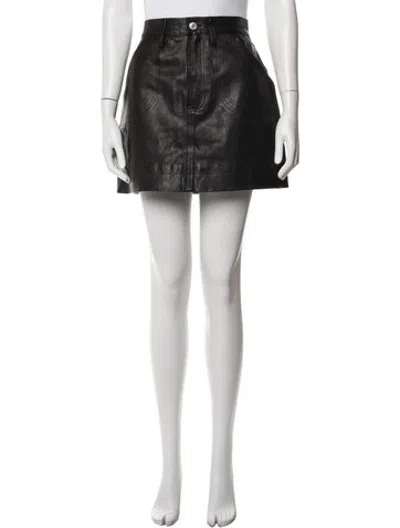 Pre-owned Re/done Leather Mini Skirt In Black