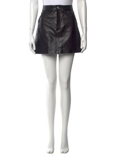 Pre-owned Re/done Leather Mini Skirt In Black