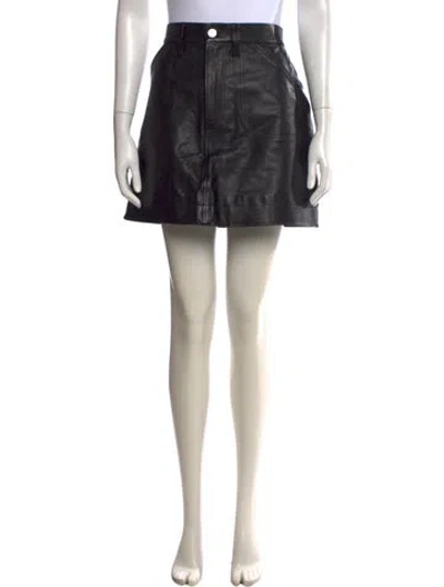 Pre-owned Re/done Leather Mini Skirt W/ Tags In Black