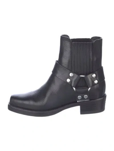 Pre-owned Re/done Leather Moto Boots In Blue