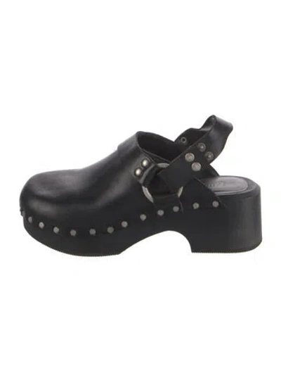 Pre-owned Re/done Leather Mules In Black