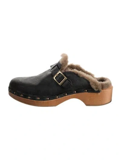Pre-owned Re/done Leather Mules In Black
