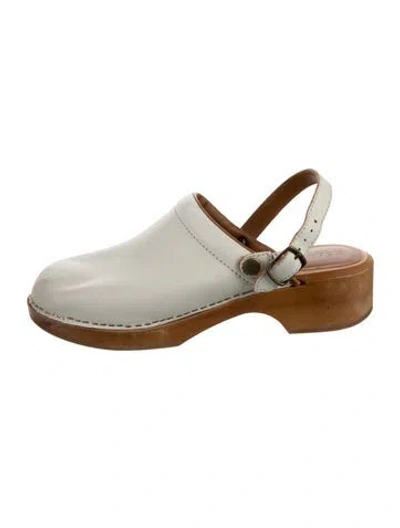 Pre-owned Re/done Leather Mules In White